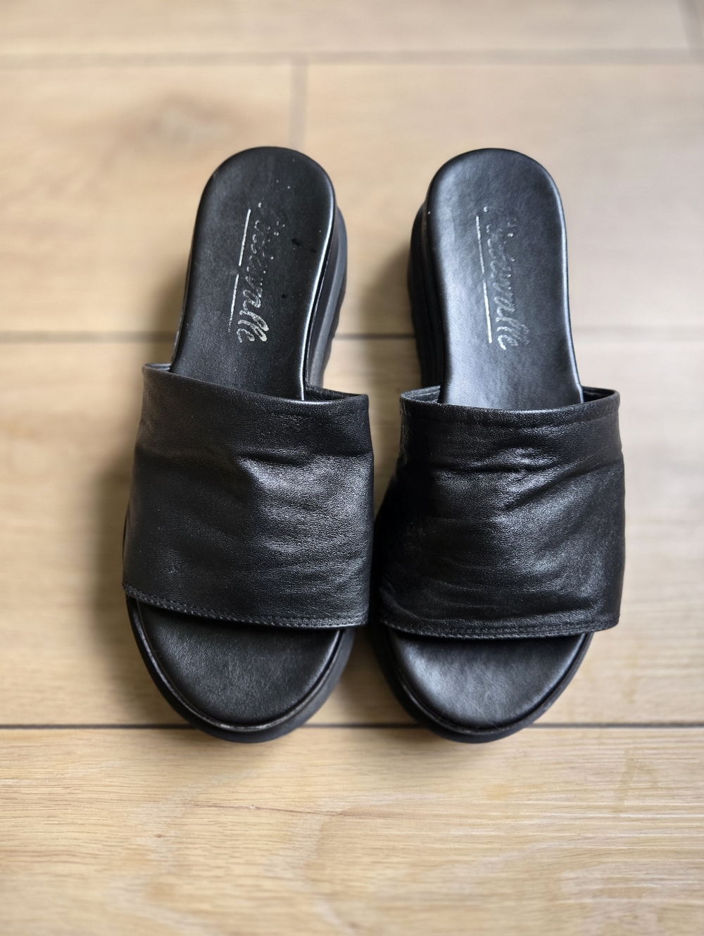 L'INTERVALLE Carmi Black Leather Sandals Size EU 38 US 8